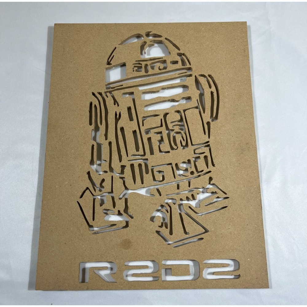 Star Wars R2-D2 Laser Cut Wood Wall Art MDF Stencil Sign Decor 12x9 Sci-Fi Geek